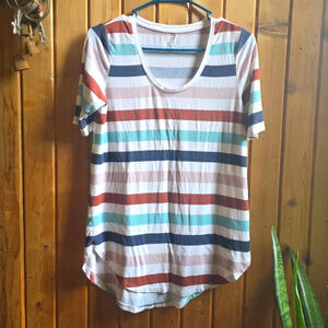 Striped Multicolor Women's Oversized Tee